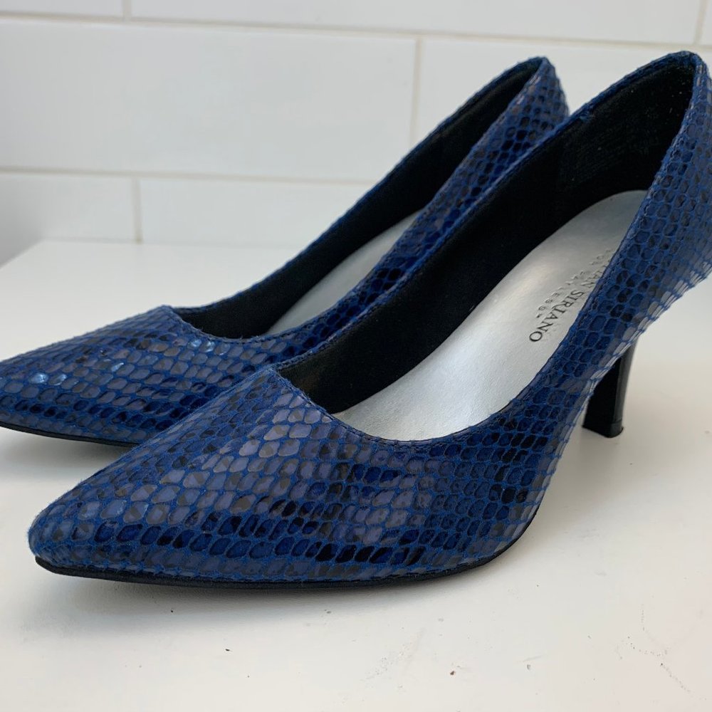 Christian Siriano for Payless™ Blue Faux Snake Skin Pumps Women's Size 6W